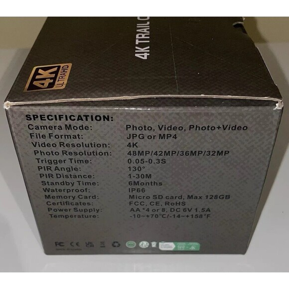 4K Ultra HD Trail Camera Outdoor Wildlife Game Hunting Security - Picture 6 of 16